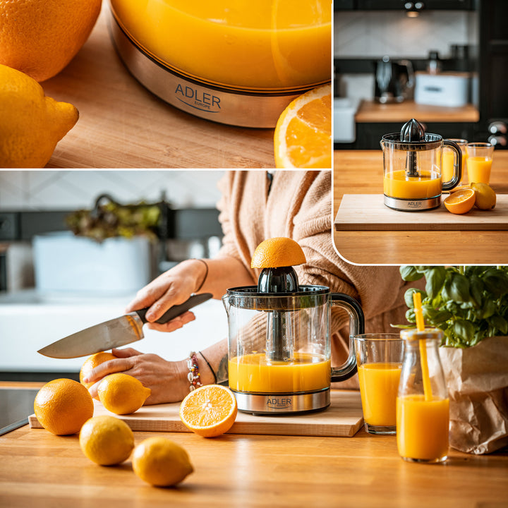 Odšťavovač citrusov Adler, objem 1,2 l, maximálny výkon 60 W, čierny, AD 4012