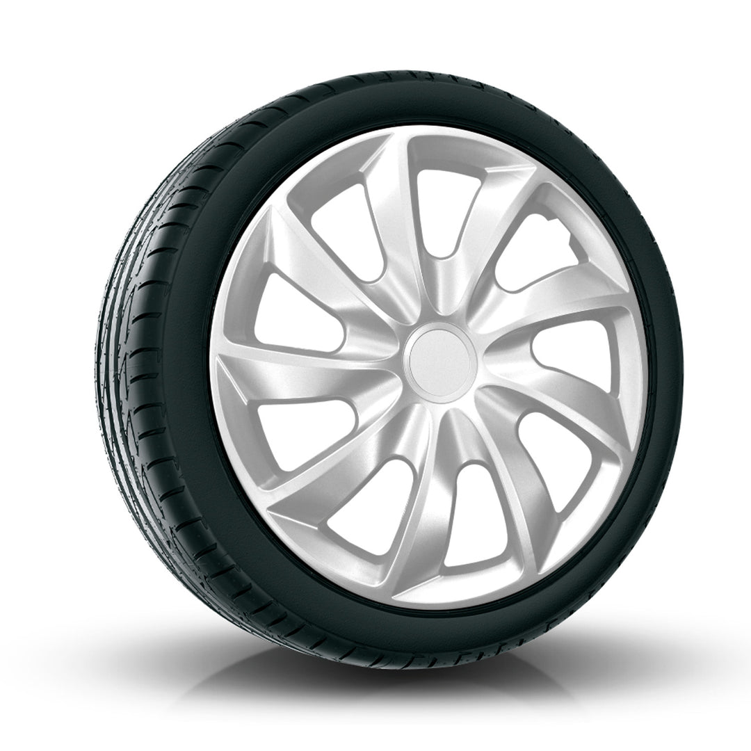 Univerzálne 13" strieborné kryty kolies NRM Quad, 4 kusy
