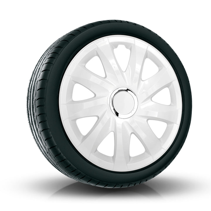 Univerzálne 13'' NRM Drift kryty kolies, biele, sada 4 ks