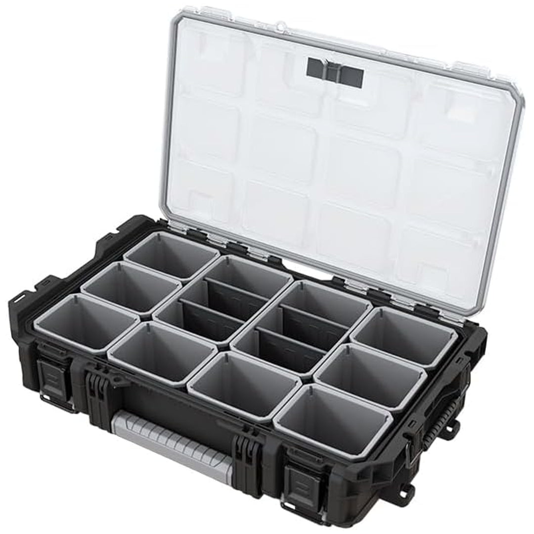 Organizér na náradie Keter ROC Pro Gear 1.0, objem viac ako 13 litrov, priehľadný a odolný kryt, tesnenie chrániace pred prachom a vodou, kovové západky, 257190