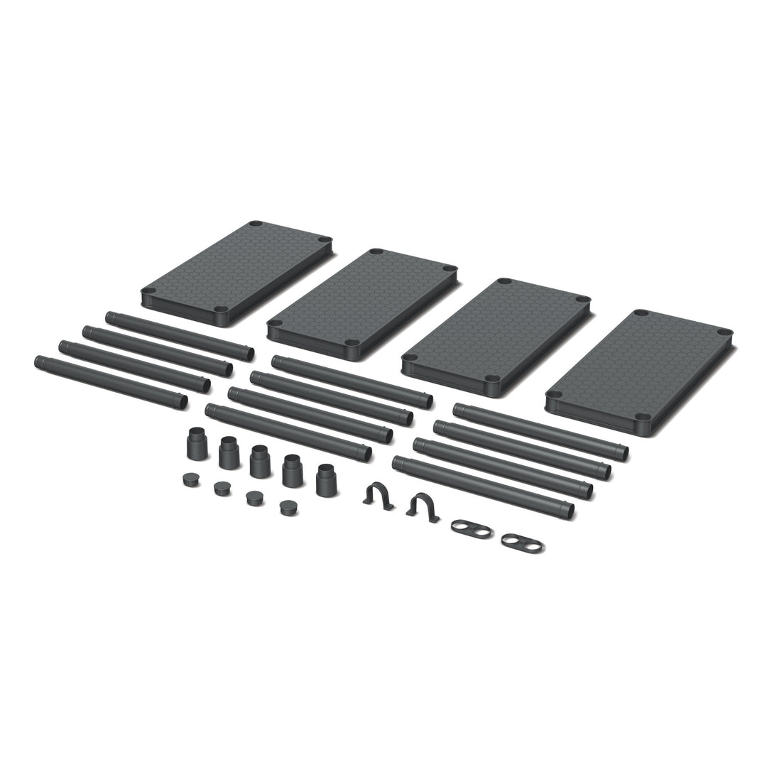 Stackaro Solid 60 Kistenberg regálová jednotka, max. celkové zaťaženie 185 kg, 4 police, montáž na stenu, KSS60L4HD-S411