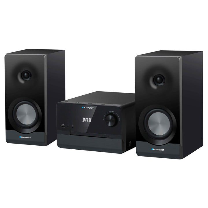 Mikrosystém Blaupunkt, výkon 100 W RMS, tuner DAB+, LED displej, FM rádio, teleskopická anténa v balení, konektor HDMI ARC, CD/MP3/USB/BT, hodiny s funkciou budíka, MS49DAB