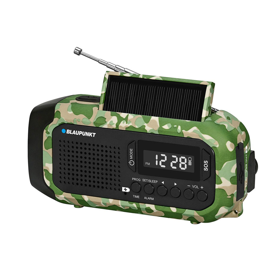 Núdzové rádio Blaupunkt FM, LED baterka, čitateľské svetlo, trojitý nabíjací systém, SOS alarm, ER20GC
