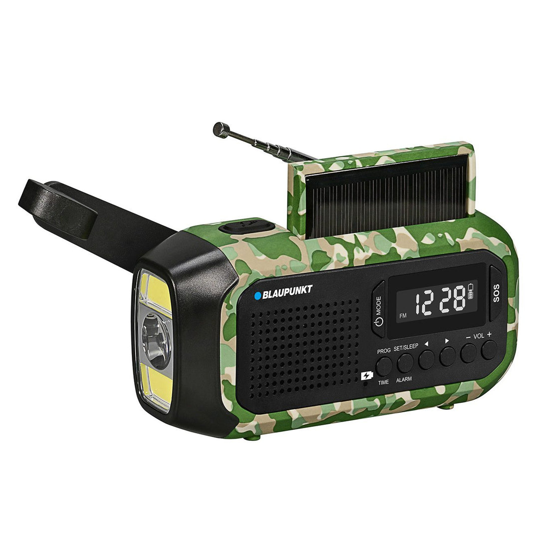 Núdzové rádio Blaupunkt FM, LED baterka, čitateľské svetlo, trojitý nabíjací systém, SOS alarm, ER20GC