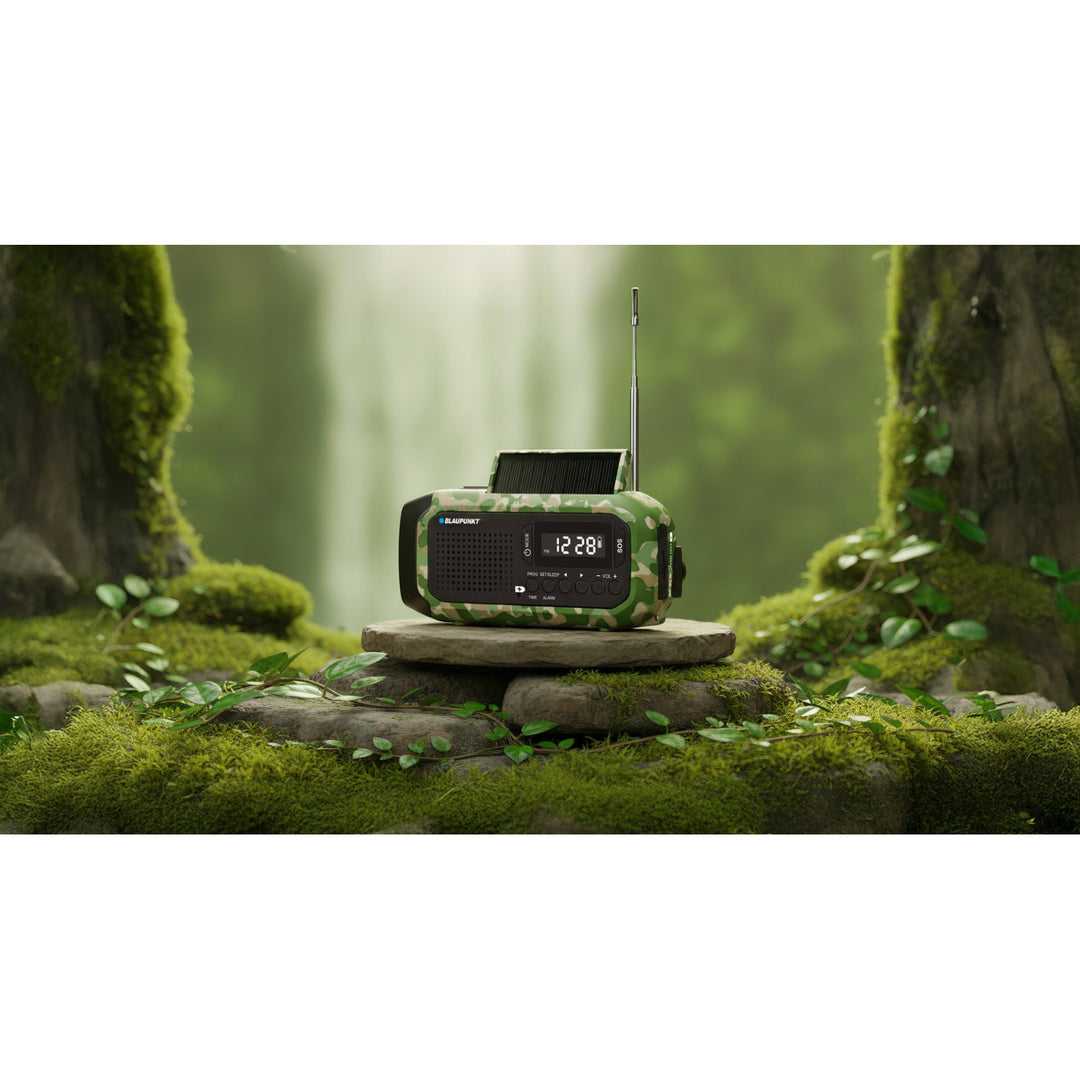 Núdzové rádio Blaupunkt FM, LED baterka, čitateľské svetlo, trojitý nabíjací systém, SOS alarm, ER20GC