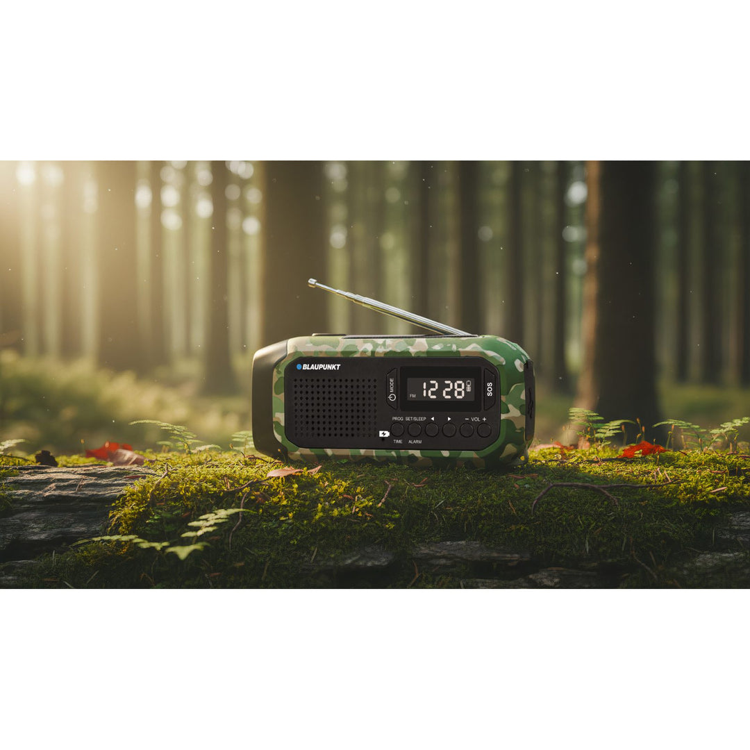 Núdzové rádio Blaupunkt FM, LED baterka, čitateľské svetlo, trojitý nabíjací systém, SOS alarm, ER20GC