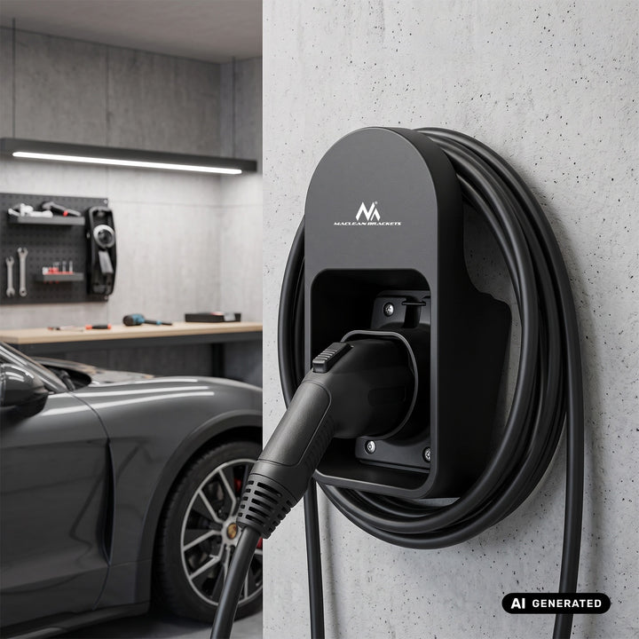 Nástenný držiak na kábel a konektor k nabíjačke pre elektromobily Maclean, univerzálny, typ 2, max. zaťaženie 10 kg, MC-901