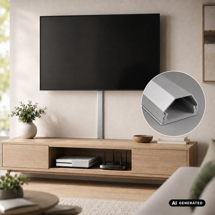 Hliníkový krycí profil na káble Maclean, 33 × 18 × 750 mm, strieborný, MCTV-897 S