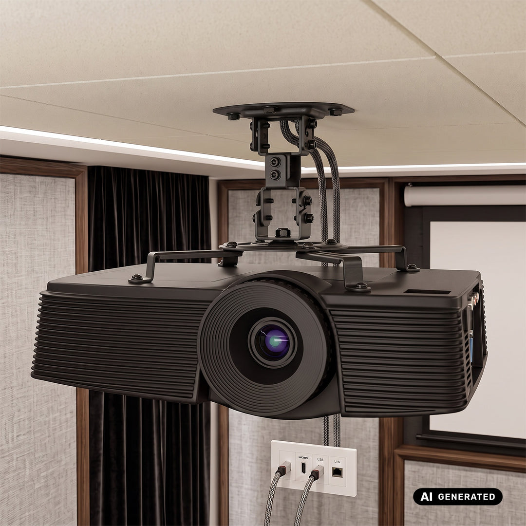 Stropný držiak / záves na projektor Maclean, 54–320 mm, do 13,5 kg, otočný o 360 stupňov MC-200 B