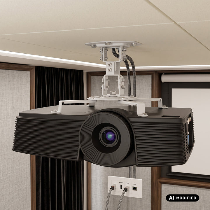 Stropný držiak / záves pre projektor Maclean, 54–320 mm, do 13,5 kg, otočný o 360 stupňov MC-200 W