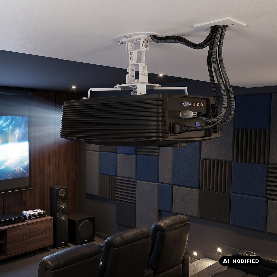 Stropný držiak / záves pre projektor Maclean, 54–320 mm, do 13,5 kg, otočný o 360 stupňov MC-200 W