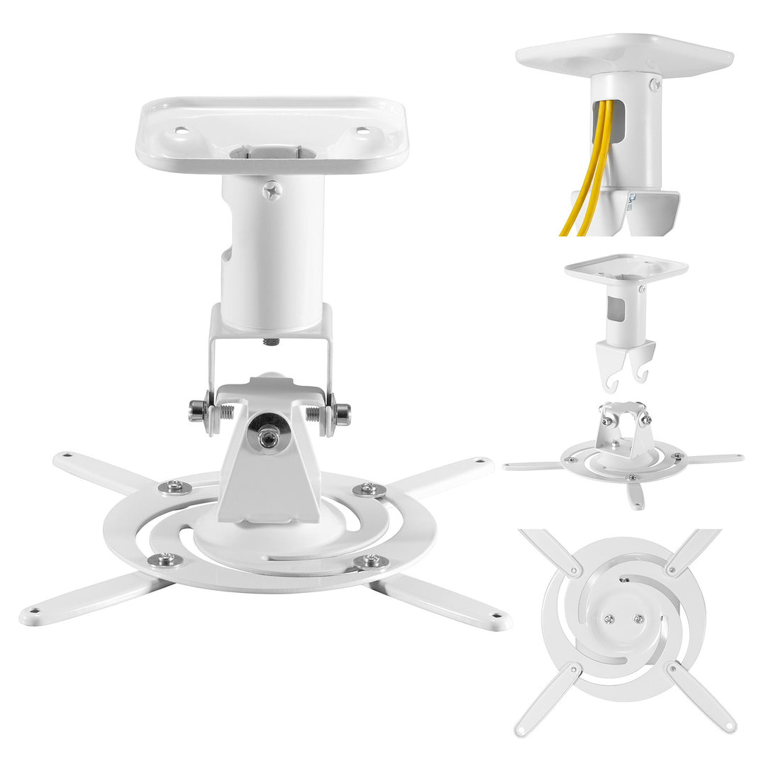 Držiak / stropný záves pre projektor Maclean, oceľový, 180–310 mm, do 15 kg, MC-208 W