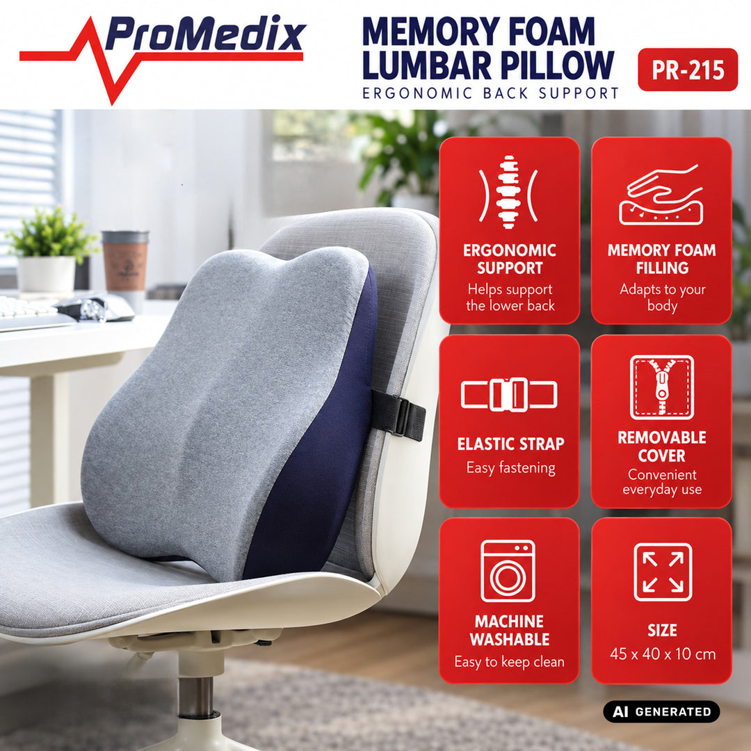 Bedrový vankúš z pamäťovej peny Promedix, 45 × 40 × 10 cm, PR-215