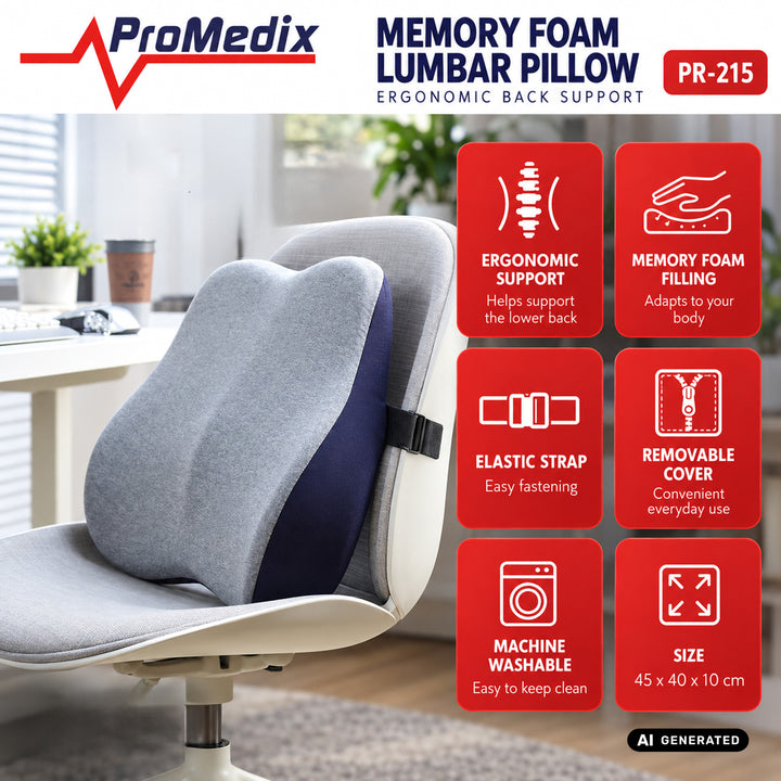 Bedrový vankúš z pamäťovej peny Promedix, 45 × 40 × 10 cm, PR-215
