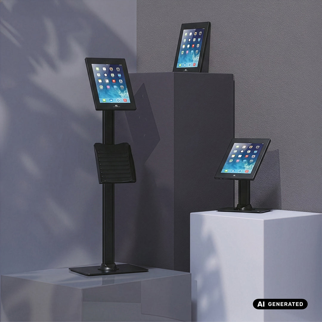 Reklamný držiak na tablet Maclean, s aretáciou, 12,4" – 13", iPad Air/Pro, Samsung Tab S10+/S9+/S8+/S7+, 257 × 350 × 22 mm, MC-950 B