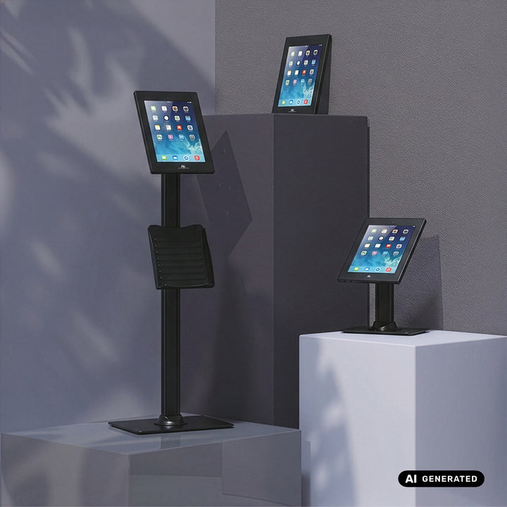 Reklamný držiak na tablet Maclean, s aretáciou, 12,4" – 13", iPad Air/Pro, Samsung Tab S10+/S9+/S8+/S7+, 257 × 350 × 22 mm, MC-950 B