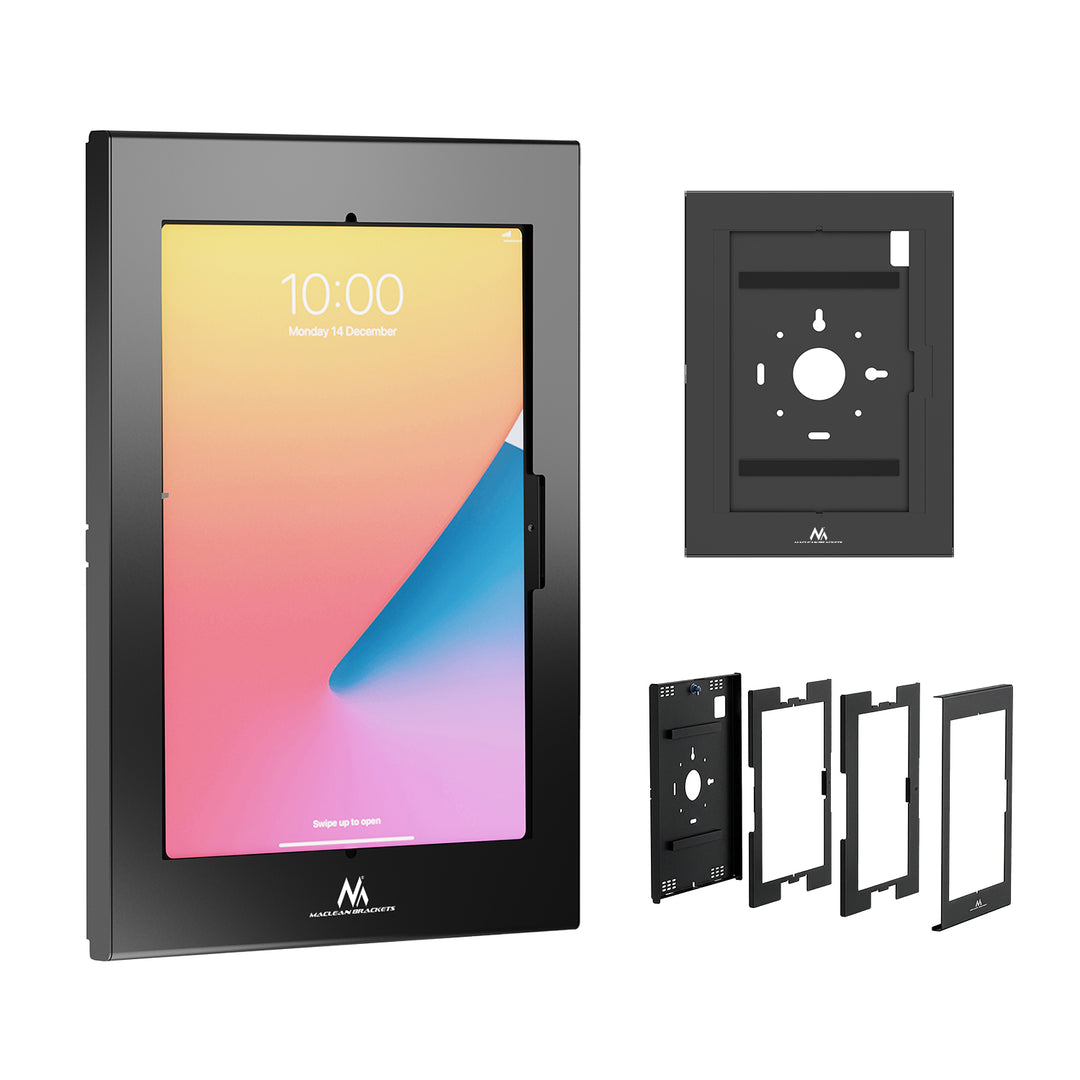 Reklamný držiak na tablet Maclean, s aretáciou, 12,4" – 13", iPad Air/Pro, Samsung Tab S10+/S9+/S8+/S7+, 257 × 350 × 22 mm, MC-950 B