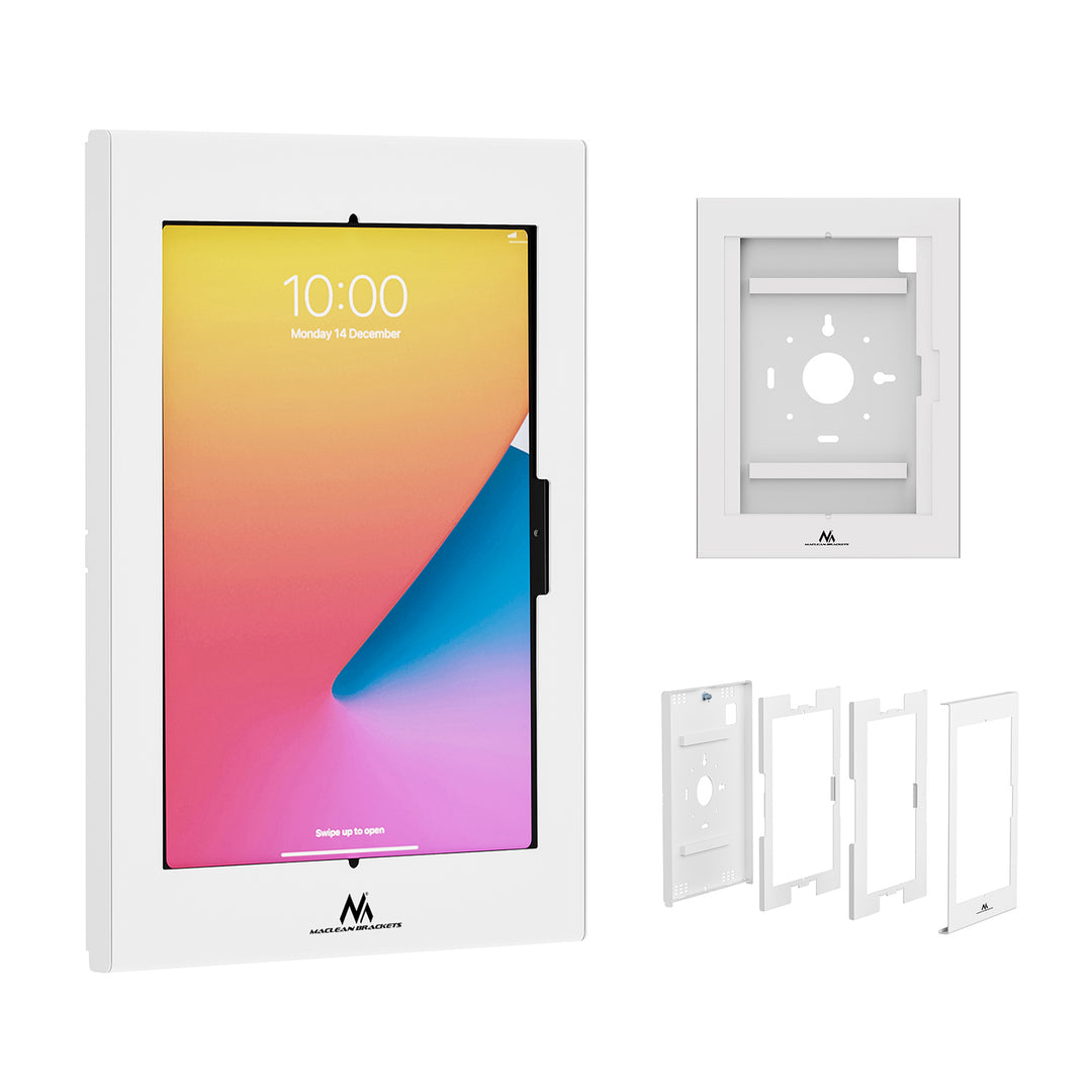 Reklamný držiak na tablet Maclean, s aretáciou, 12,4"–13", iPad Air/Pro, Samsung Tab S10+/S9+/S8+/S7+, 257 × 350 × 22 mm, MC-950 W