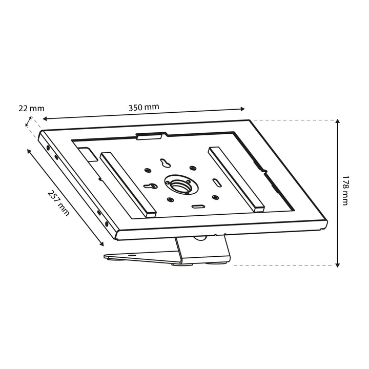 Reklamný držiak na tablet Maclean, s aretáciou, 12,4"–13", iPad Air/Pro, Samsung Tab S10+/S9+/S8+/S7+, 257 × 350 × 22 mm, MC-956 B