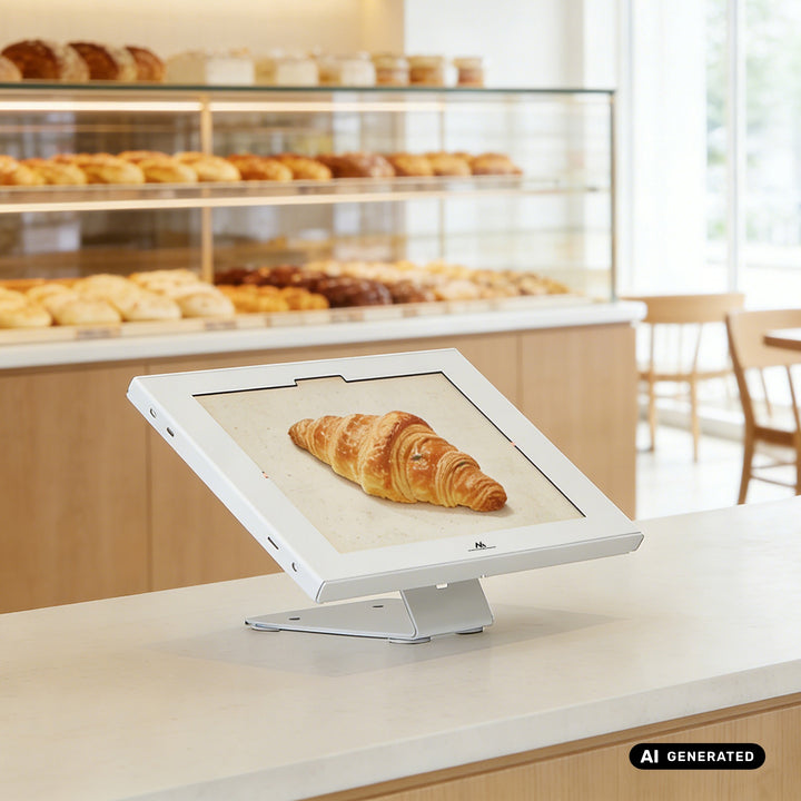 Reklamný držiak na tablet Maclean, s aretáciou, 12,4" – 13", iPad Air/Pro, Samsung Tab S10+/S9+/S8+/S7+, 257 × 350 × 22 mm, MC-956 W