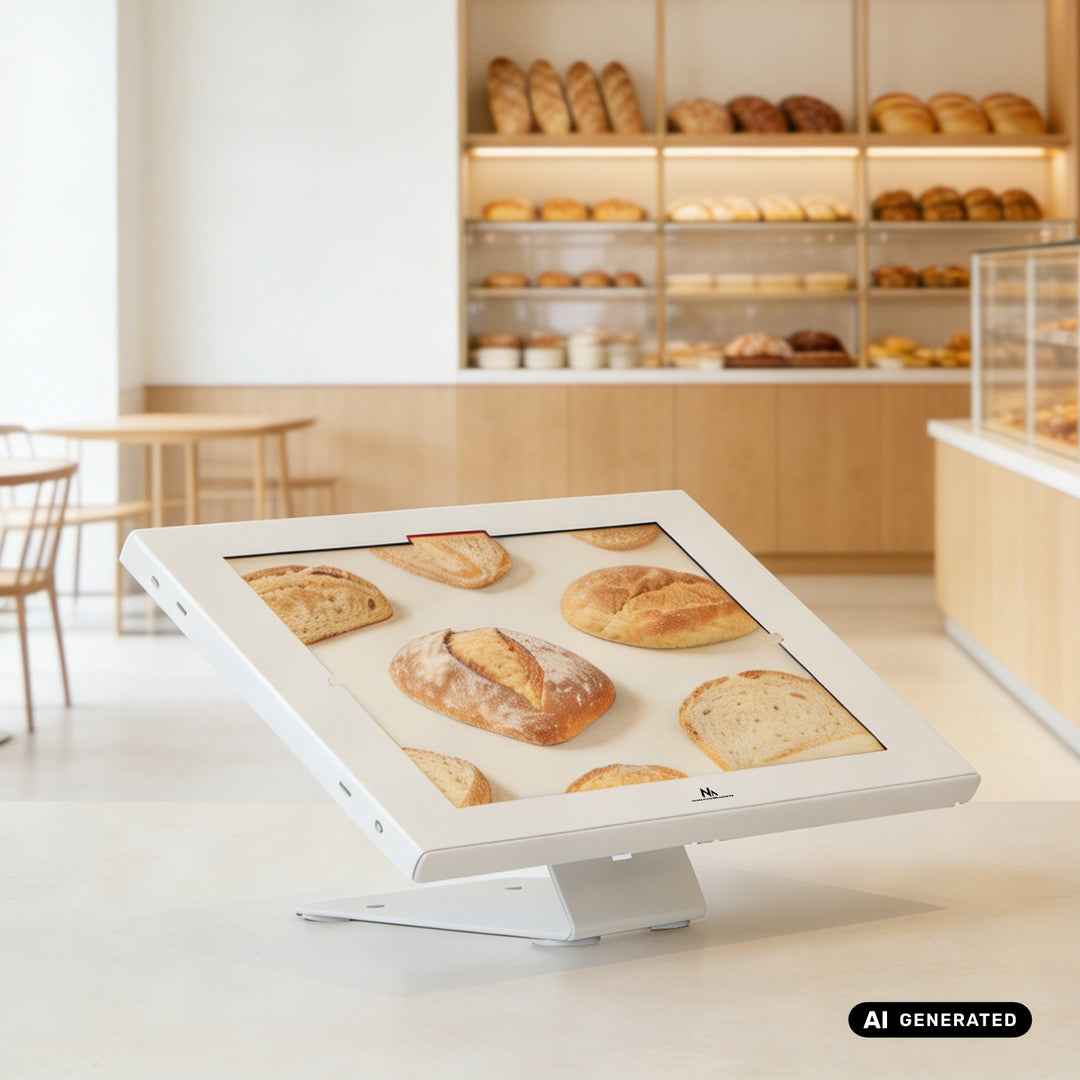 Reklamný držiak na tablet Maclean, s aretáciou, 12,4" – 13", iPad Air/Pro, Samsung Tab S10+/S9+/S8+/S7+, 257 × 350 × 22 mm, MC-956 W