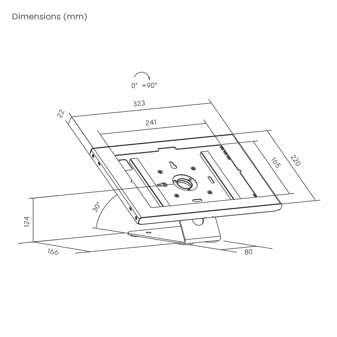 Reklamný držiak na tablet Maclean, s aretáciou, 10,9"–11", iPad Air/Pro, Samsung Tab A a S Series, 220 × 323 × 22 mm, MC-957 B
