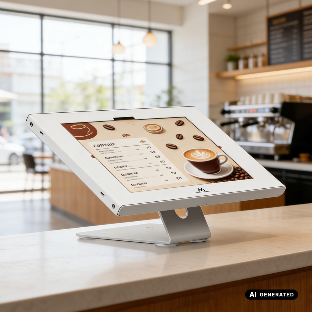 Reklamný držiak na tablet Maclean s aretáciou, 10,9" – 11", iPad Air/Pro, Samsung Tab A a S Series, 220 × 323 × 22 mm, MC-957 W