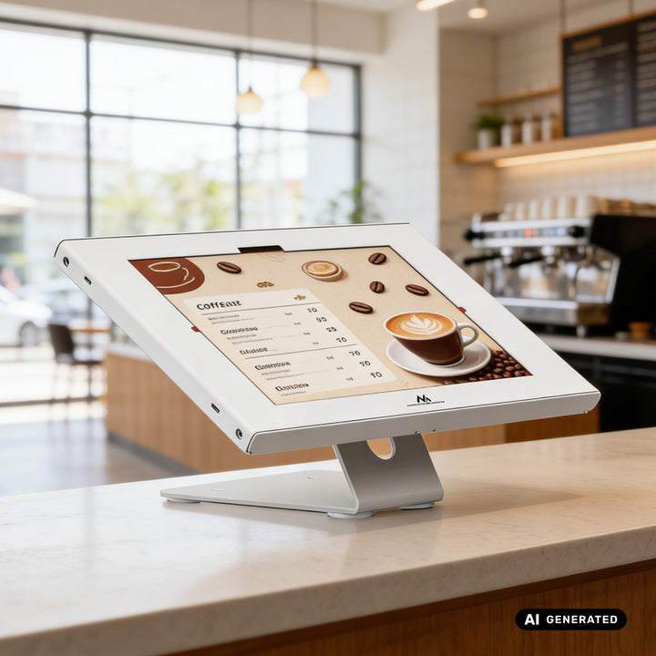 Reklamný držiak na tablet Maclean s aretáciou, 10,9" – 11", iPad Air/Pro, Samsung Tab A a S Series, 220 × 323 × 22 mm, MC-957 W