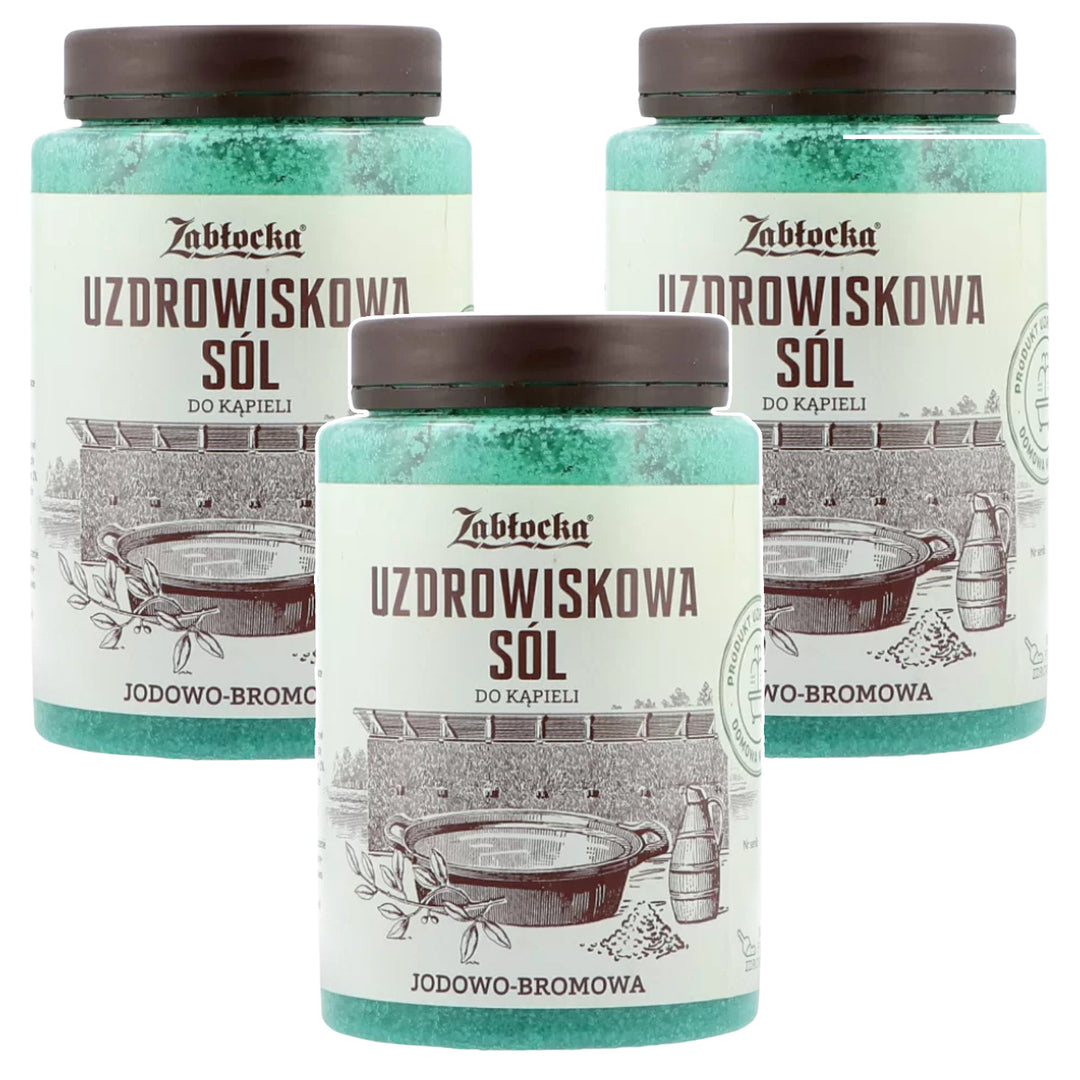 Kúpeľná soľ Zabłocka, jód-bróm, na kúpanie, 1,2 kg – 3 kusy