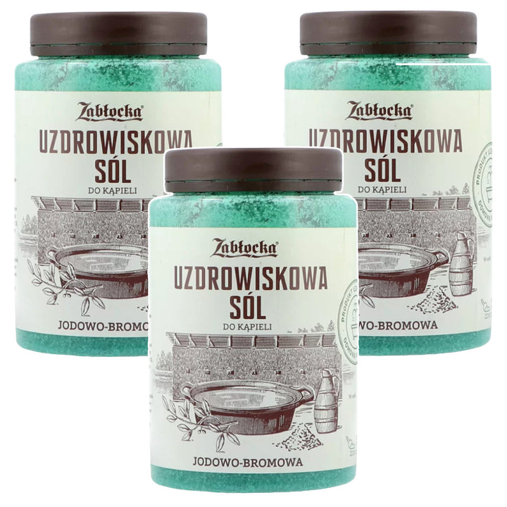 Kúpeľná soľ Zabłocka, jód-bróm, na kúpanie, 1,2 kg – 3 kusy