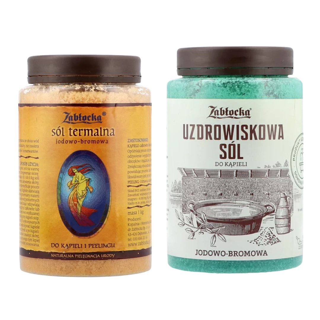 Zabłocka jód-brómová termálna soľ 1 kg + Zabłocka jód-brómová kúpeľná soľ 1,2 kg