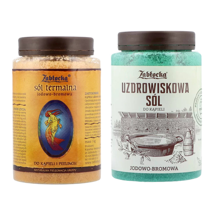 Zabłocka jód-brómová termálna soľ 1 kg + Zabłocka jód-brómová kúpeľná soľ 1,2 kg