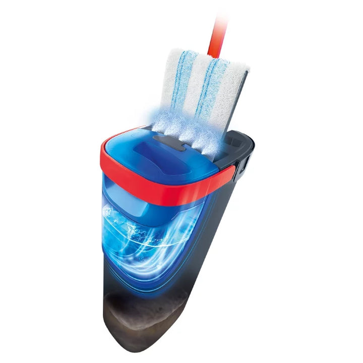 Vileda H2prO plochý mop, 100 % oddelenie čistej a špinavej vody, dve nádrže, 2 mikrovláknové podložky, 360° koncovka, 175774