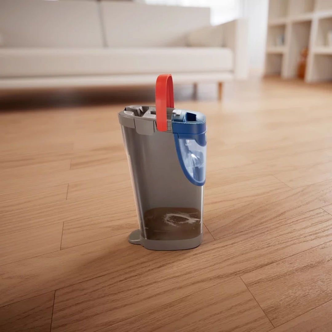 Vileda H2prO plochý mop, 100 % oddelenie čistej a špinavej vody, dve nádrže, 2 mikrovláknové podložky, 360° koncovka, 175774