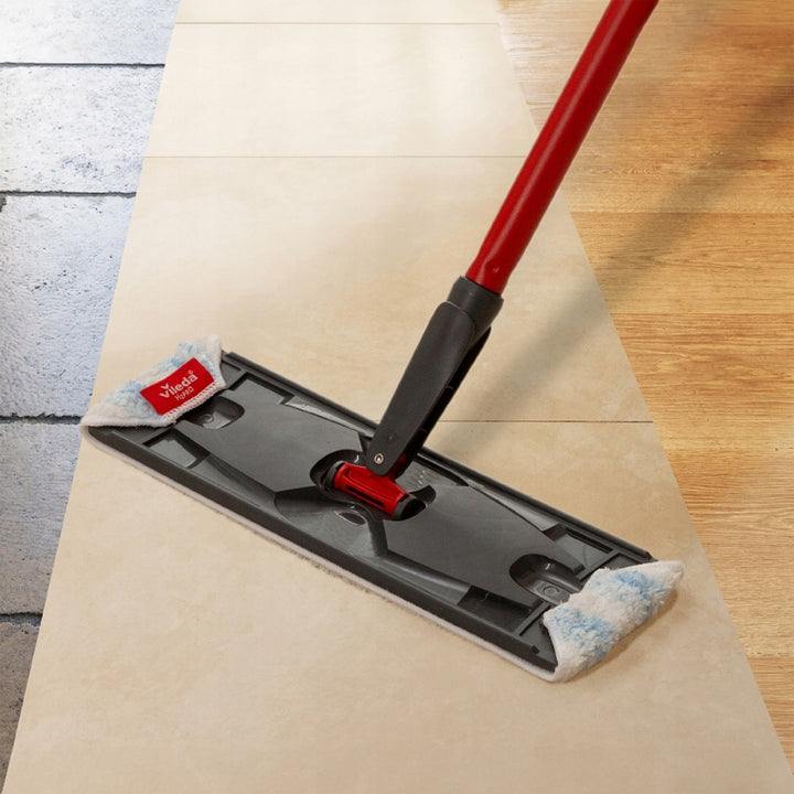 Vileda H2prO plochý mop, 100 % oddelenie čistej a špinavej vody, dve nádrže, 2 mikrovláknové podložky, 360° koncovka, 175774