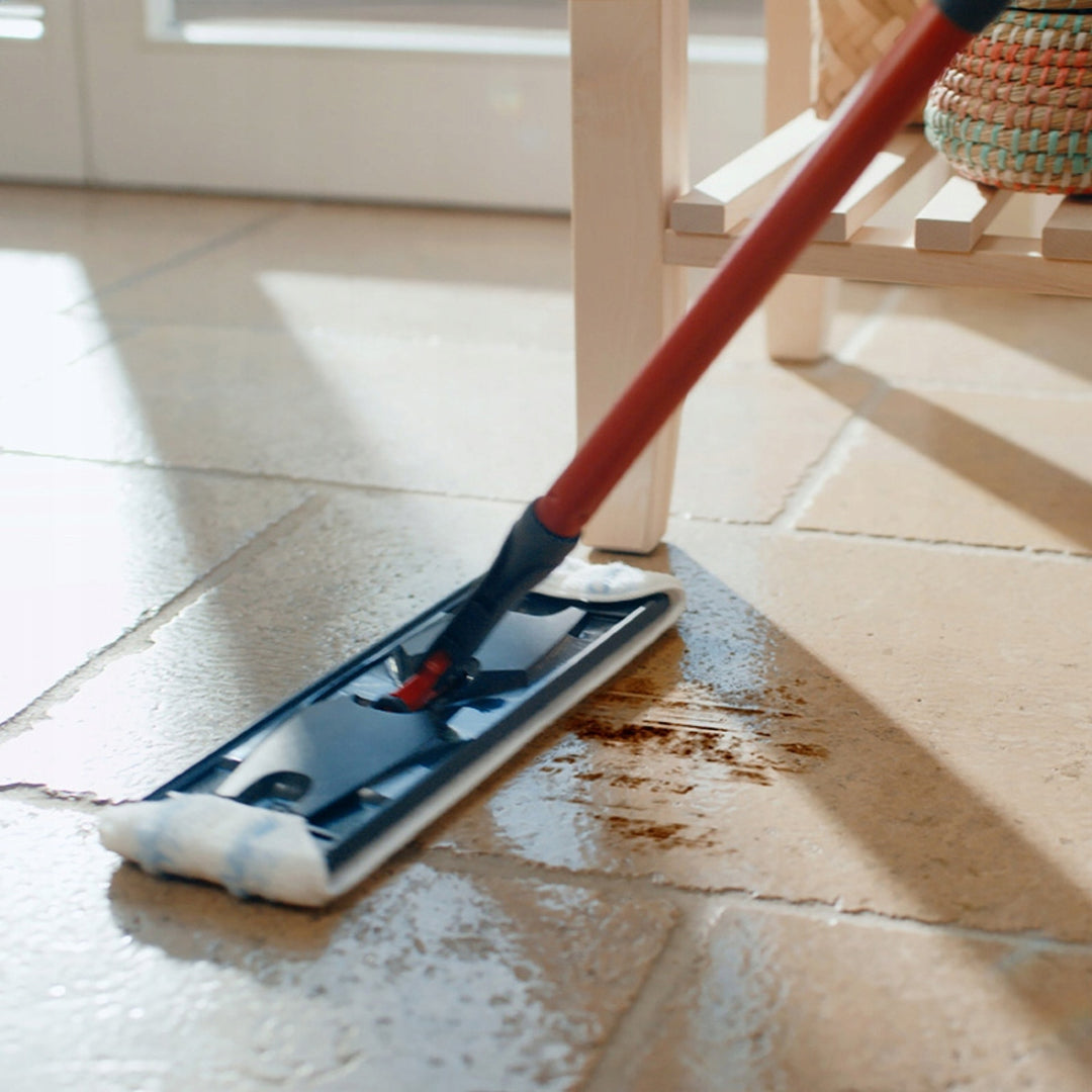 Vileda H2prO plochý mop, 100 % oddelenie čistej a špinavej vody, dve nádrže, 2 mikrovláknové podložky, 360° koncovka, 175774