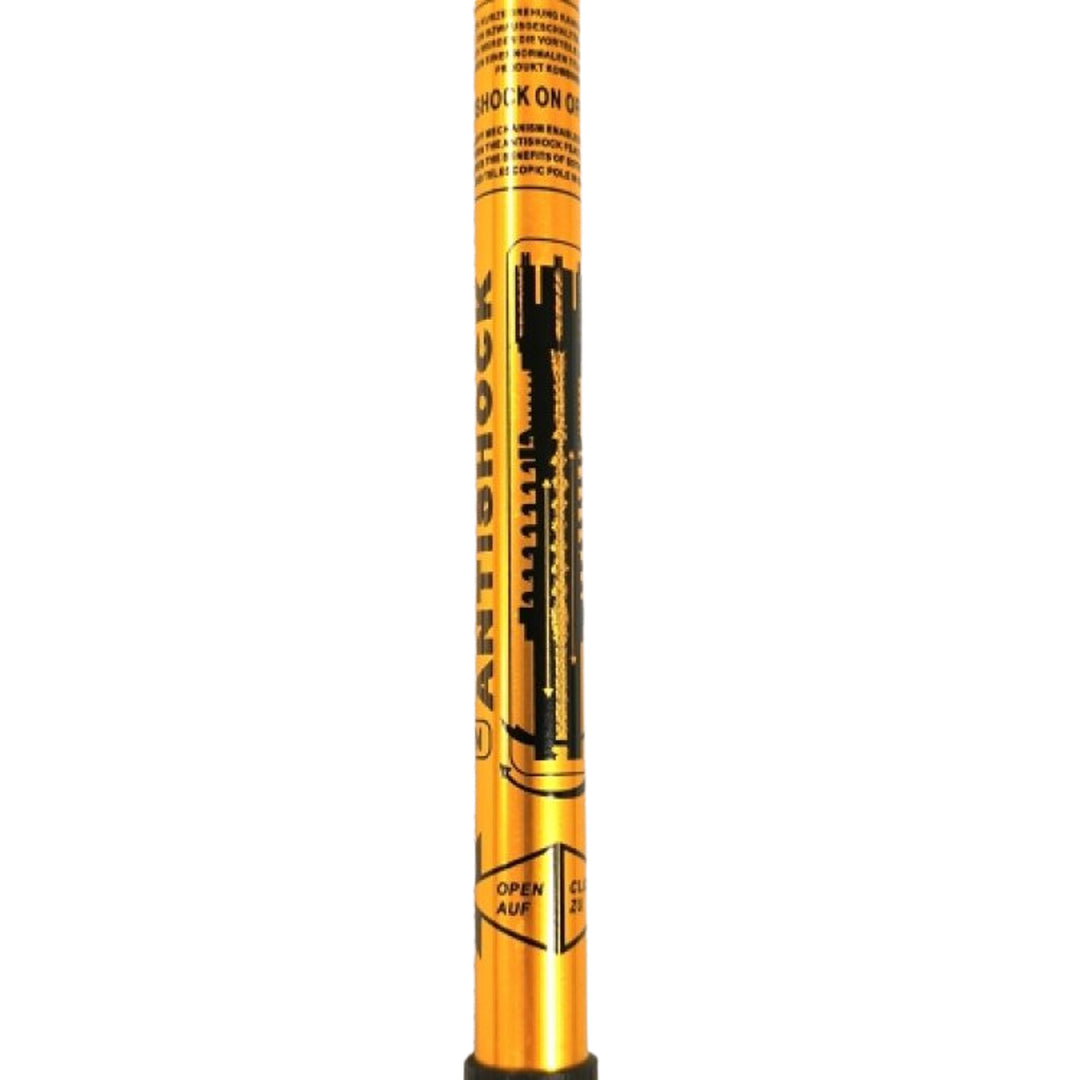 Hliníkové palice na severskú chôdzu, 65–135 cm, teleskopické, zlaté