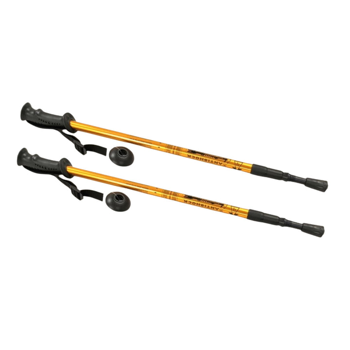Hliníkové palice na severskú chôdzu, 65–135 cm, teleskopické, zlaté