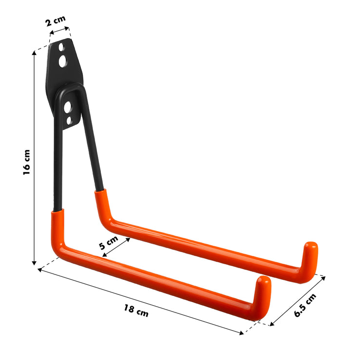 Maclean nástenný držiak/vešiak, na pneumatiky, záhradné náradie, rebríky, hadice, bicykle, max. zaťaženie 25 kg, MC-444, 4 kusy