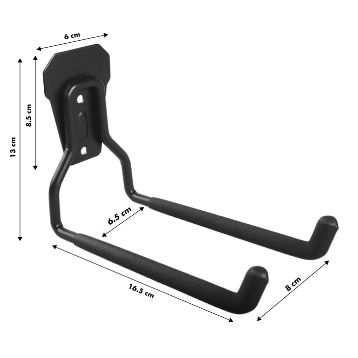 Maclean nástenný držiak/vešiak na pneumatiky, záhradné náradie, rebríky, hadice, bicykle, oceľ, max. zaťaženie 35 kg, MC-440, 2 kusy