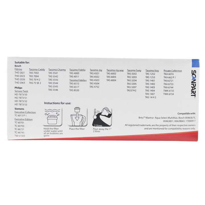 Vodný filter Scanpart kompatibilný s Brita Maxtra Plus, Dafi Unimax, 8 kusov