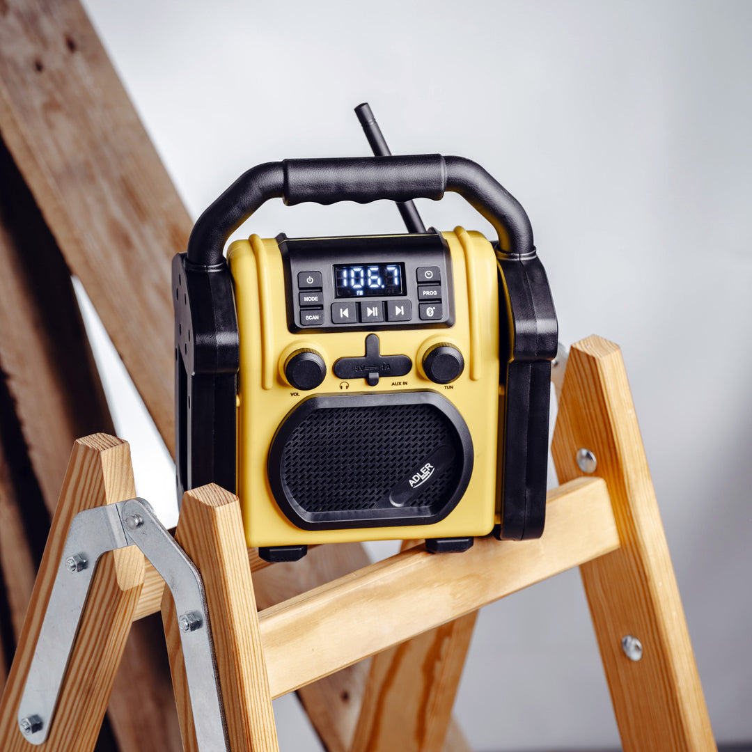 Stavebné rádio Adler, Bluetooth 5.1, IPX 54, výkon 10 W, AD 1911