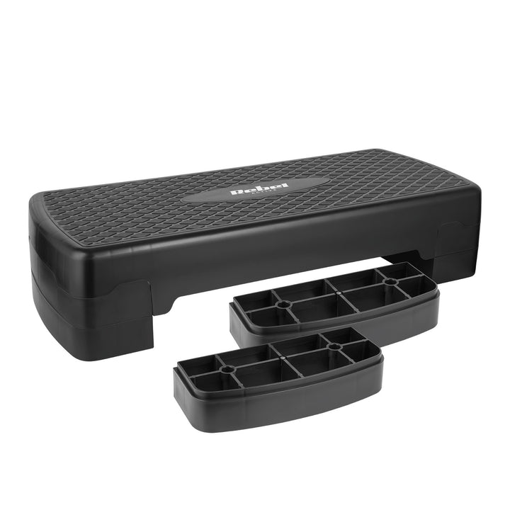 Rebel Active aerobik a fitness step, 3 schody, 68 cm, čierny, RBA-3227-BK