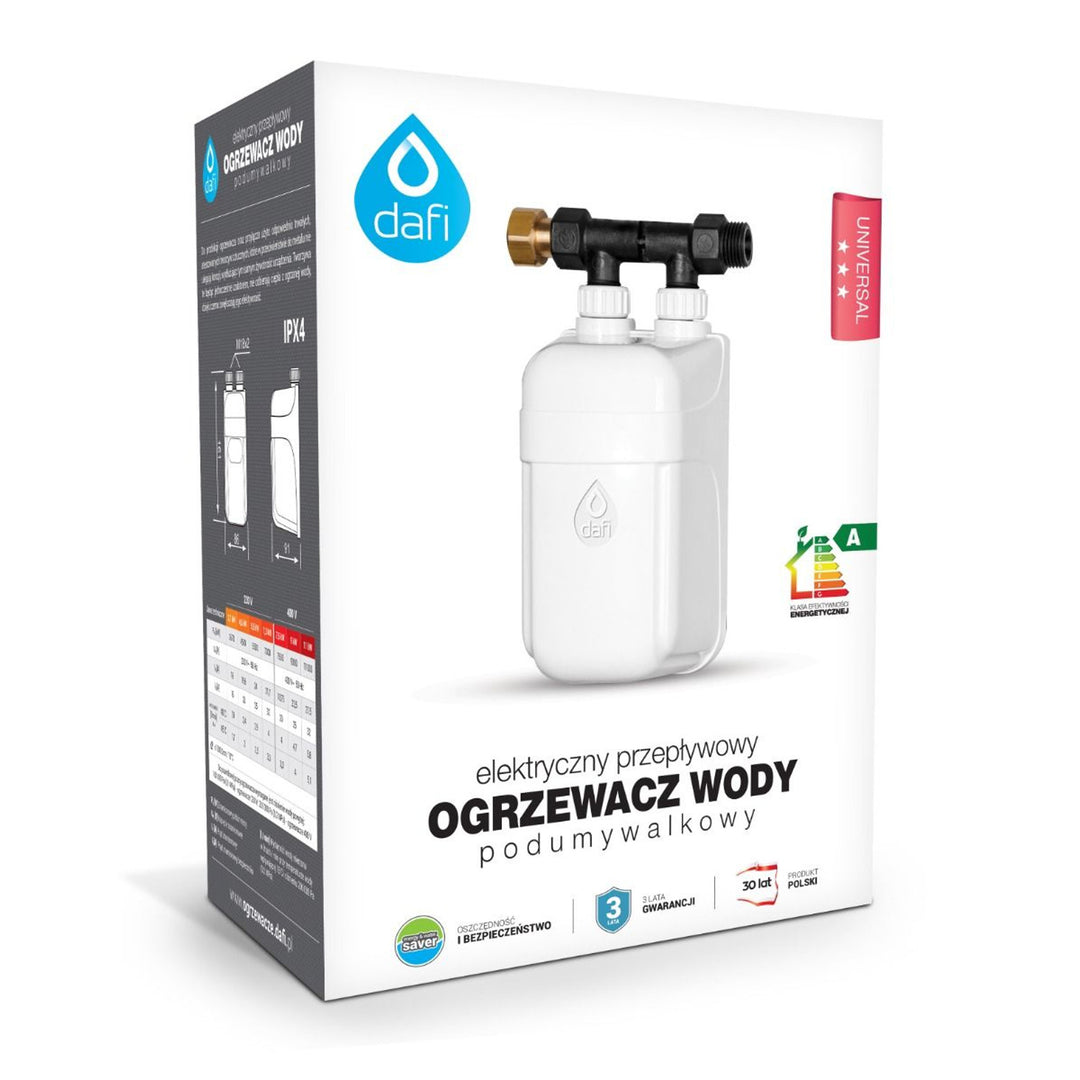 Prúdomyelný ohrievač vody Dafi, podumývadlový, s pripojením, 3,7 kW, 230 V