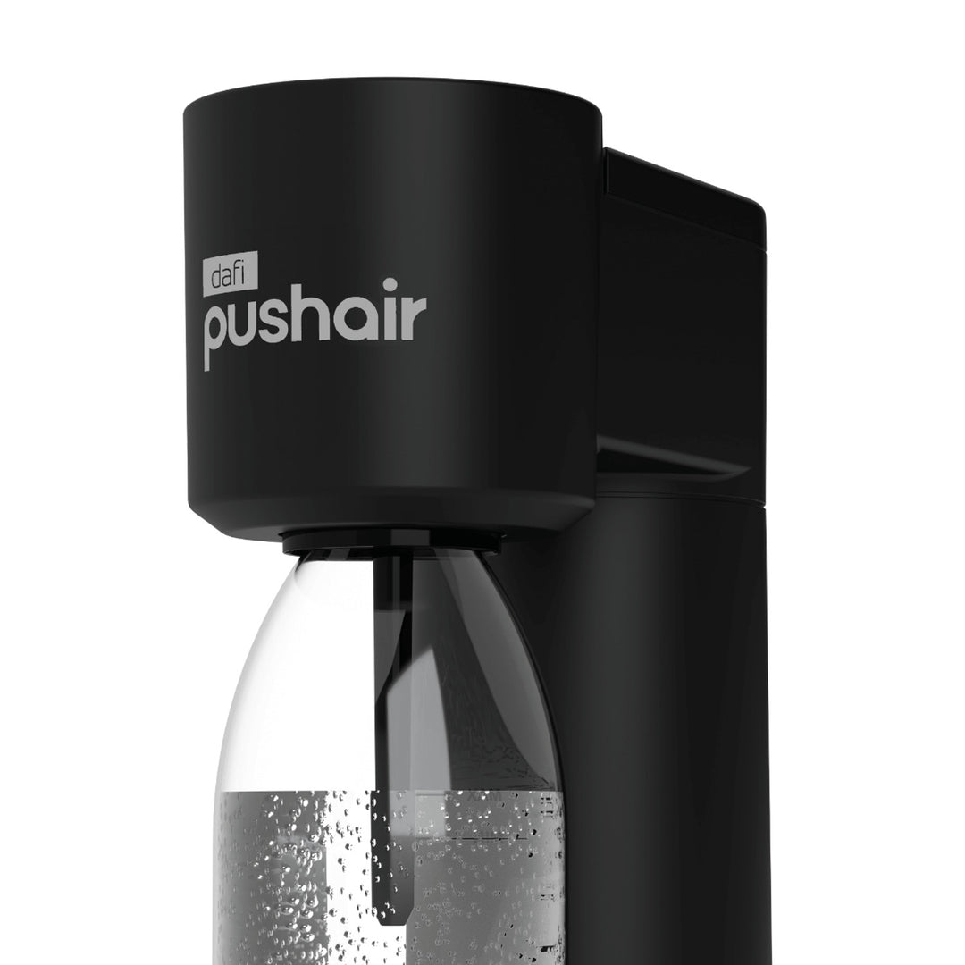 Sýtič Dafi Push Air, čiernej farby, v balení 2x fľaša 0,7 l a náplň CO2