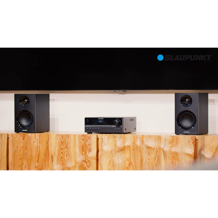 Mikrosystém Blaupunkt, výkon 240 W, HDMI/CD/USB/FM/BT/PLL, parametrický ekvalizér, LED displej, hodiny a budík, čierny, MS55SUB