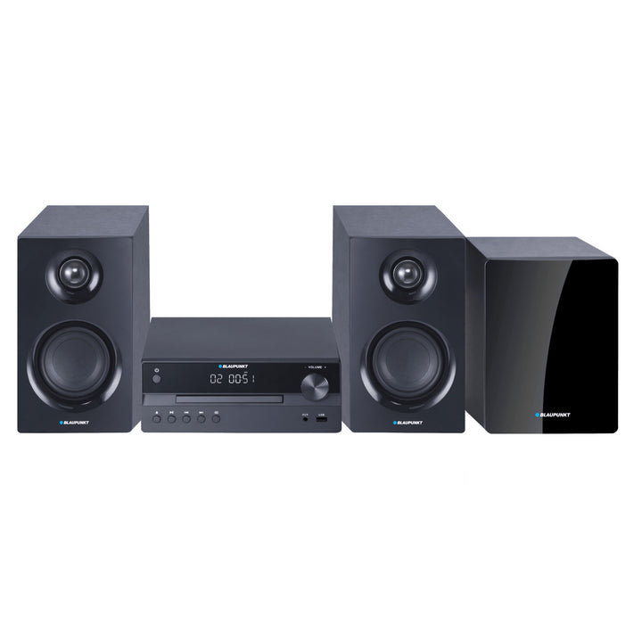 Mikrosystém Blaupunkt, výkon 240 W, HDMI/CD/USB/FM/BT/PLL, parametrický ekvalizér, LED displej, hodiny a budík, čierny, MS55SUB