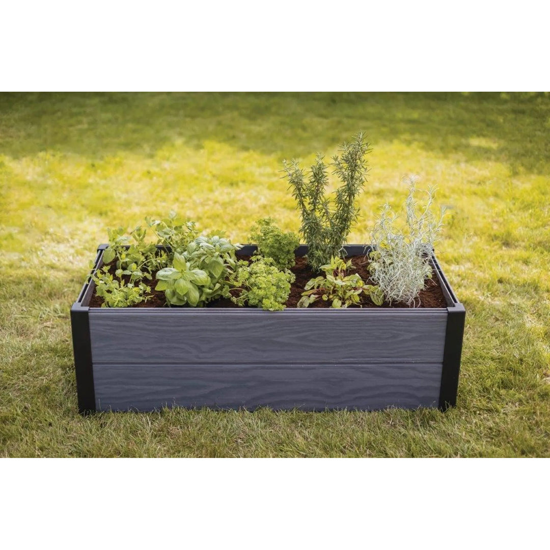 Keter Maple záhradný obrubník, plastový, sivý, rozmery 106x50x32 cm, odolný voči poveternostným vplyvom, 249296