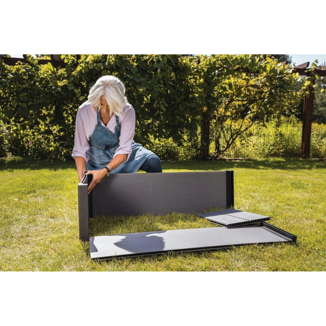 Keter Maple záhradný obrubník, plastový, sivý, rozmery 106x50x32 cm, odolný voči poveternostným vplyvom, 249296