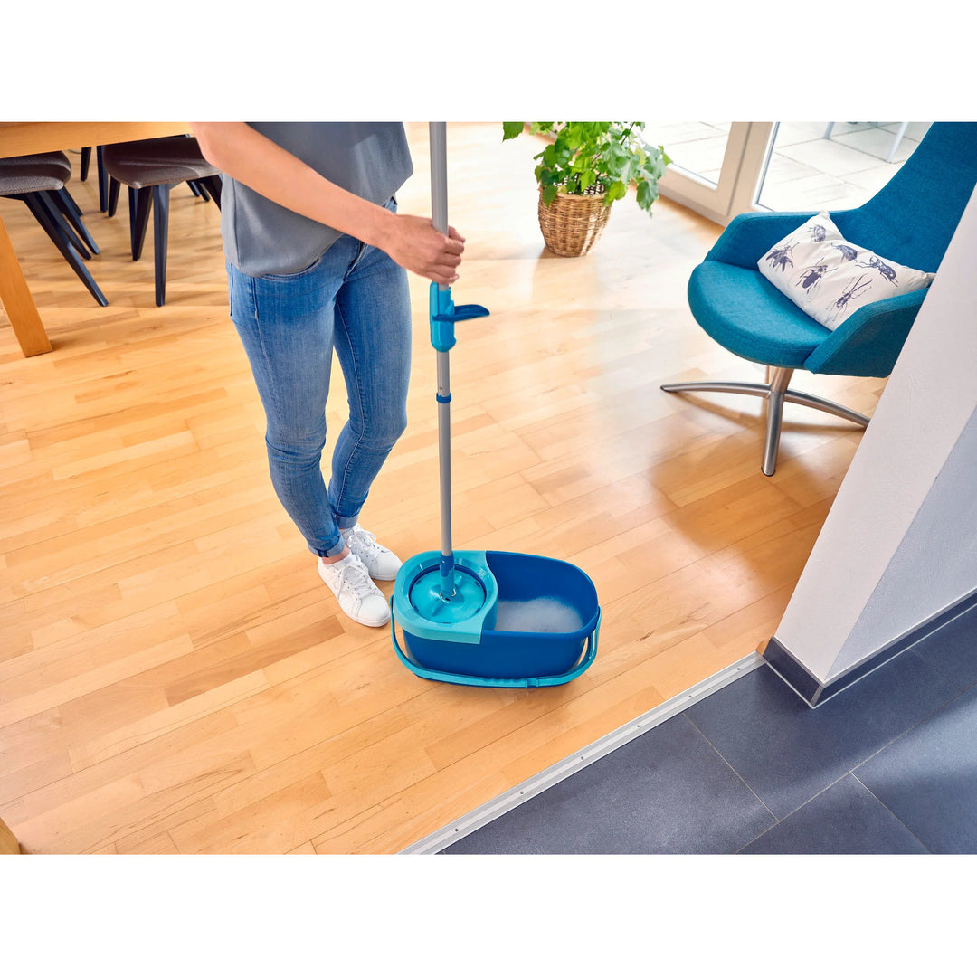 Sada Clean Twist Leifheit, rotačný mop a vedro, nastaviteľná dĺžka rukoväte, objem vedra 6 l, nástavec Micro duo, 52101